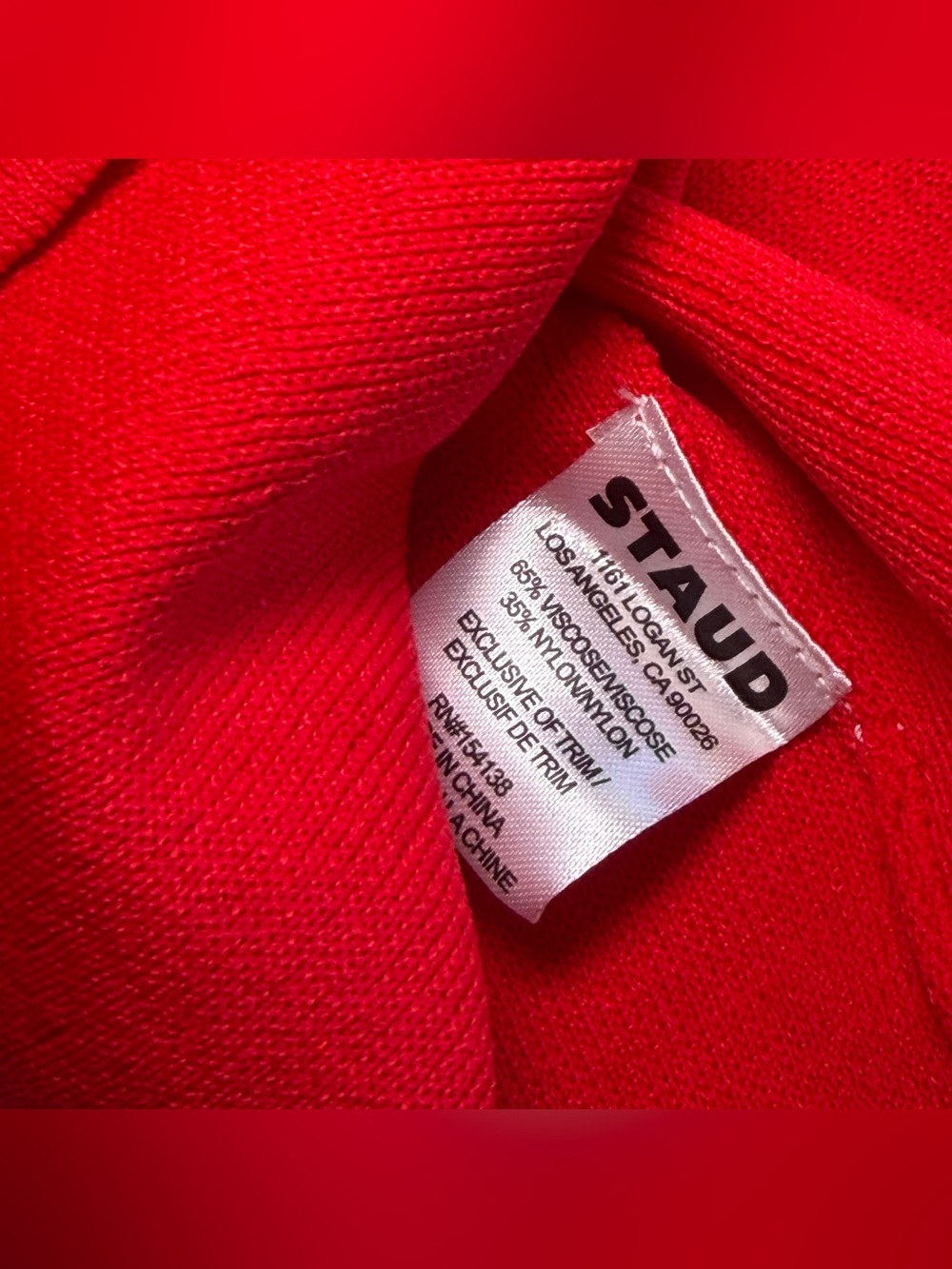NEW! Staud- REINA DRESS RED ROSE Size Medium Embellished Neck Summer Halter - Picture 11 of 11